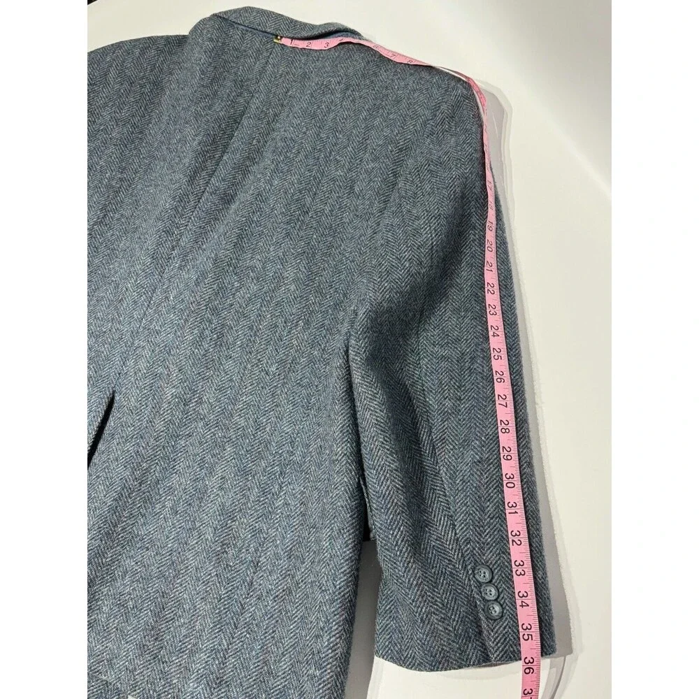 Vintage Kuppenheimer USA 100% Wool Tweed Blazer Gray Blue Stripe ~ Men’s 46R